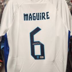 England Harry Maguire Signed,  Beckett-Certified Jersey 