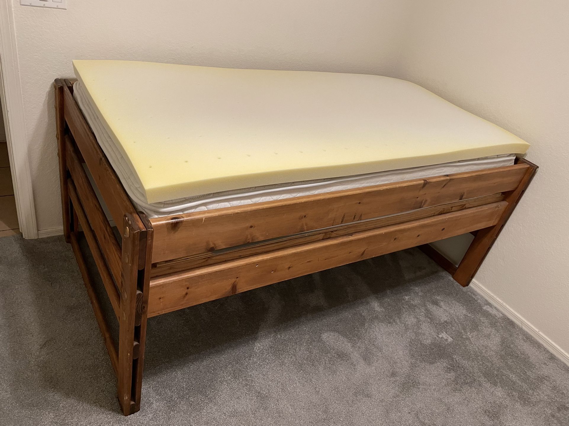 Twin Pedestal Bed No Matress 