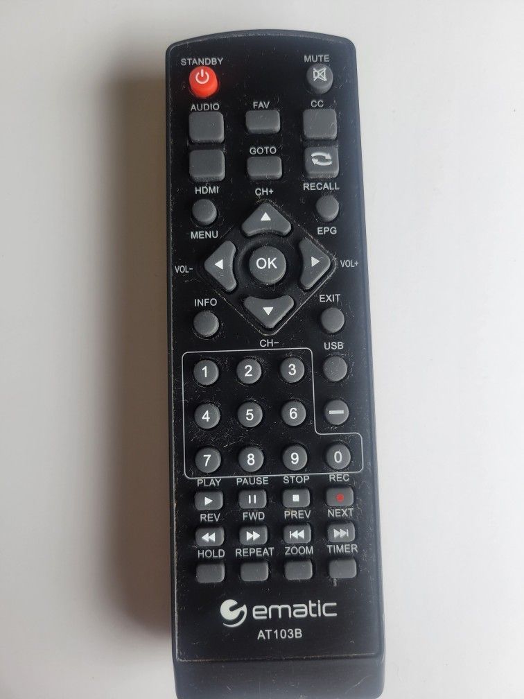 OEM Ematic AT103B Digital TV Converter Box Remote Control Only EUC