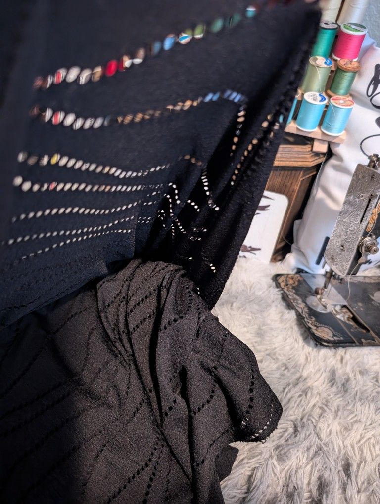 7+ Yards Of 2 Way Stretch Knit Black Fabric $50