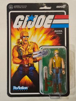 SUPER 7 REACTION FIGURES. G.I.JOE. DREADNOK BUZZER. 3.75 " ACTION FIGURE.