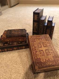 Set Of 9 Decorative False Books For Secret Storage 