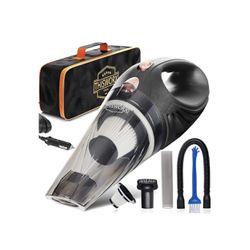 Car Vacuum Cleaner High Power - Car Accessories - Small 12V Handheld Portable Car Vacuum with HEPA filter, 16 Ft Cord & Bag - Car Detailing Kit Essent