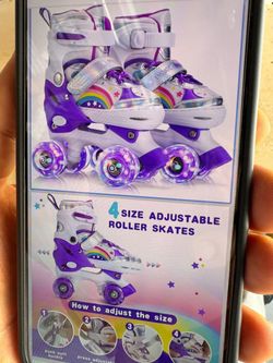 Rolled skates adjustable to different sizes