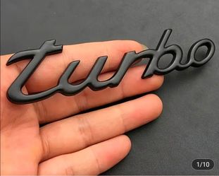 Turbo Matte Black Car Emblem Badge