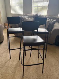 3 black stools (used)