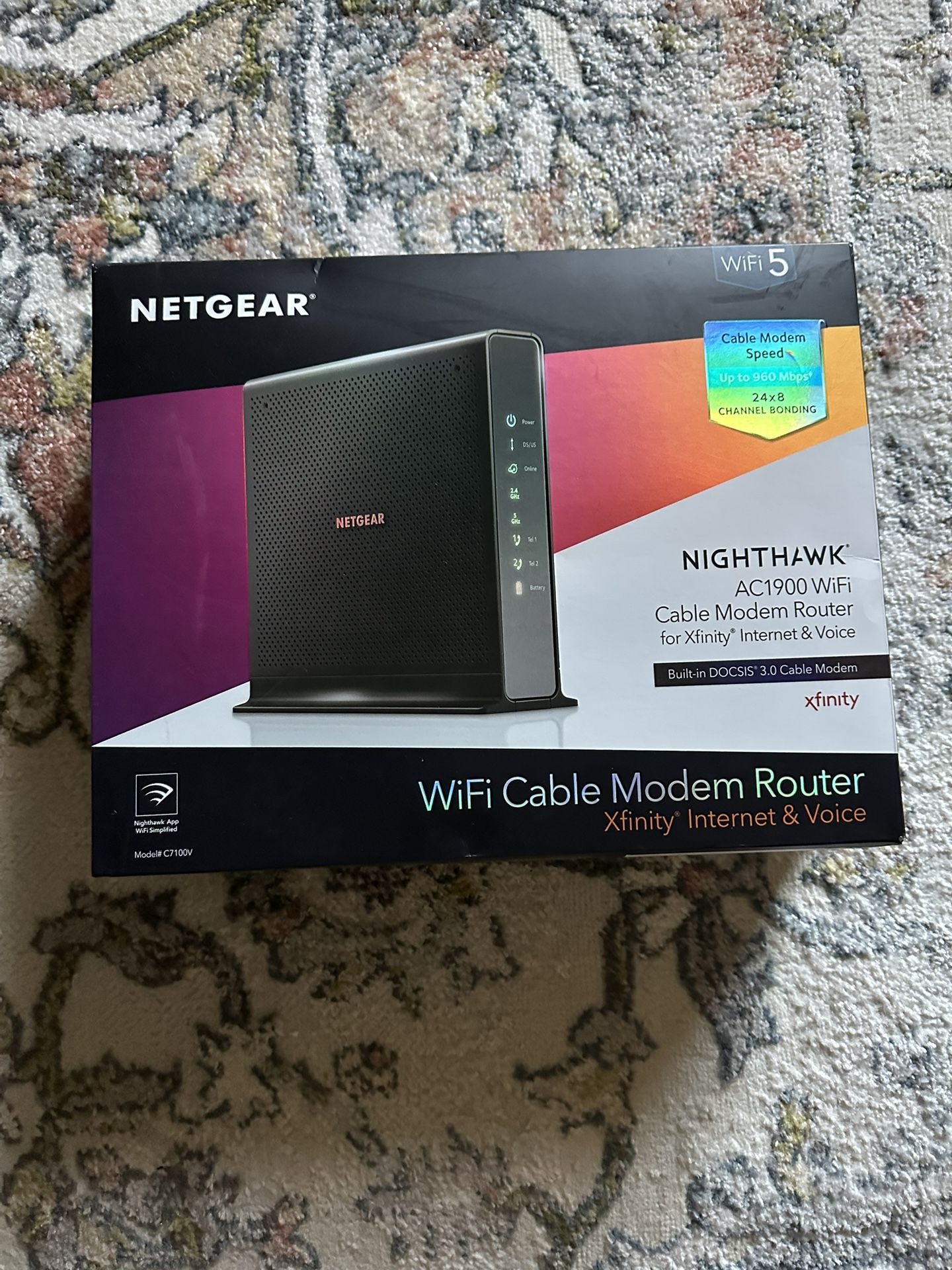 Netgear Wi-Fi Modem Router-Nighthawk Ac 1900 With Infinity Voice