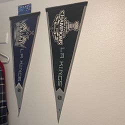 Two NHL Los Angeles Kings Pennants 
