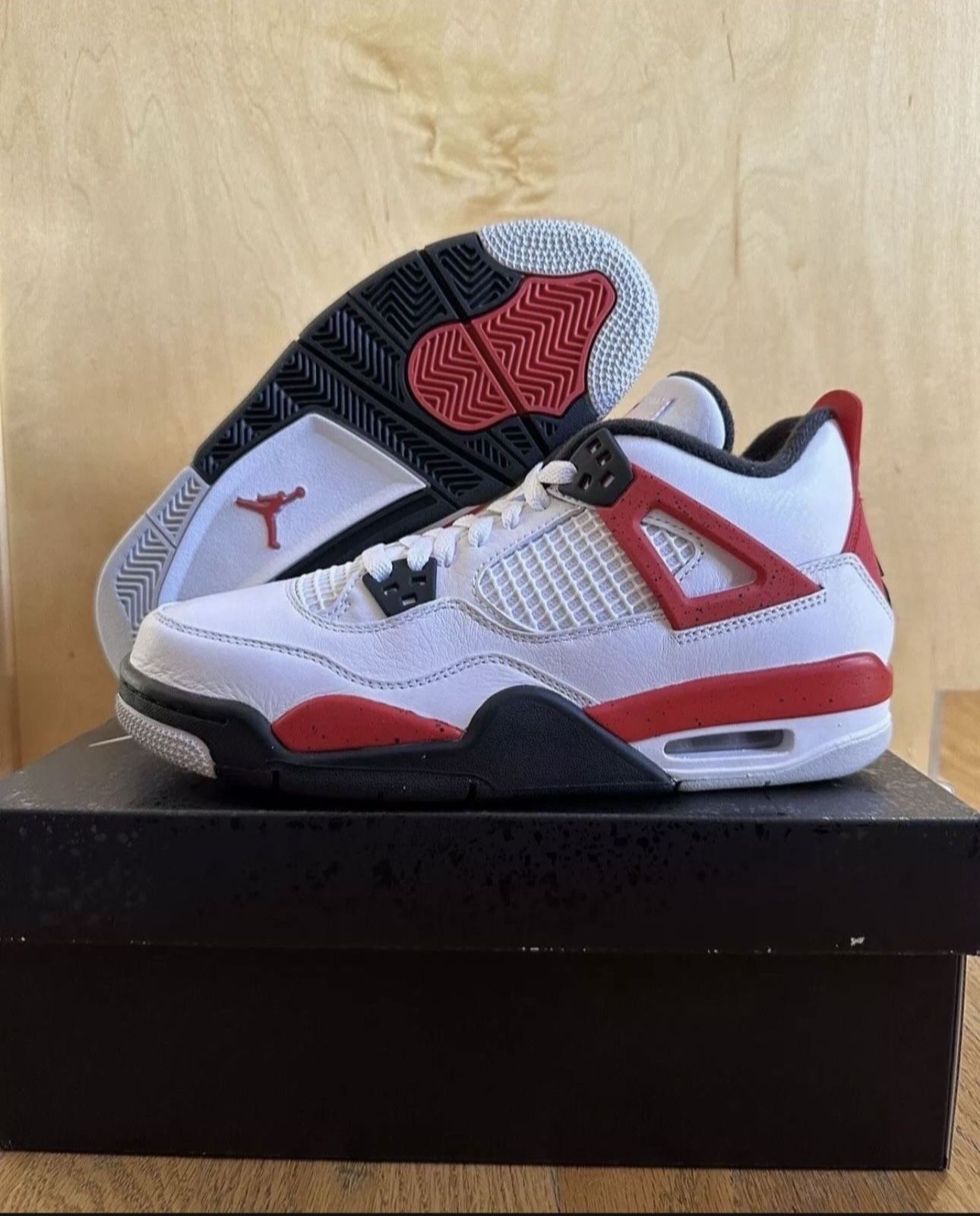 Nike Air Jordan 4 Retro GS Red Cement Size 7Y / Womens 8.5 408452-161 Brand New