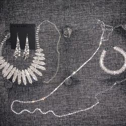 Silver Rhinestone Jewelry