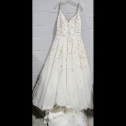New Justin Alexander Floral Beaded Wedding Dress