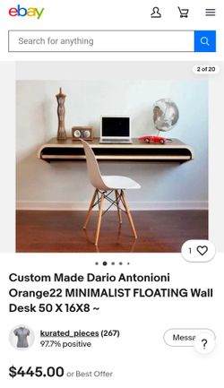 MINIMALIST FLOATING Wall Desk 50 X 16X8 ~