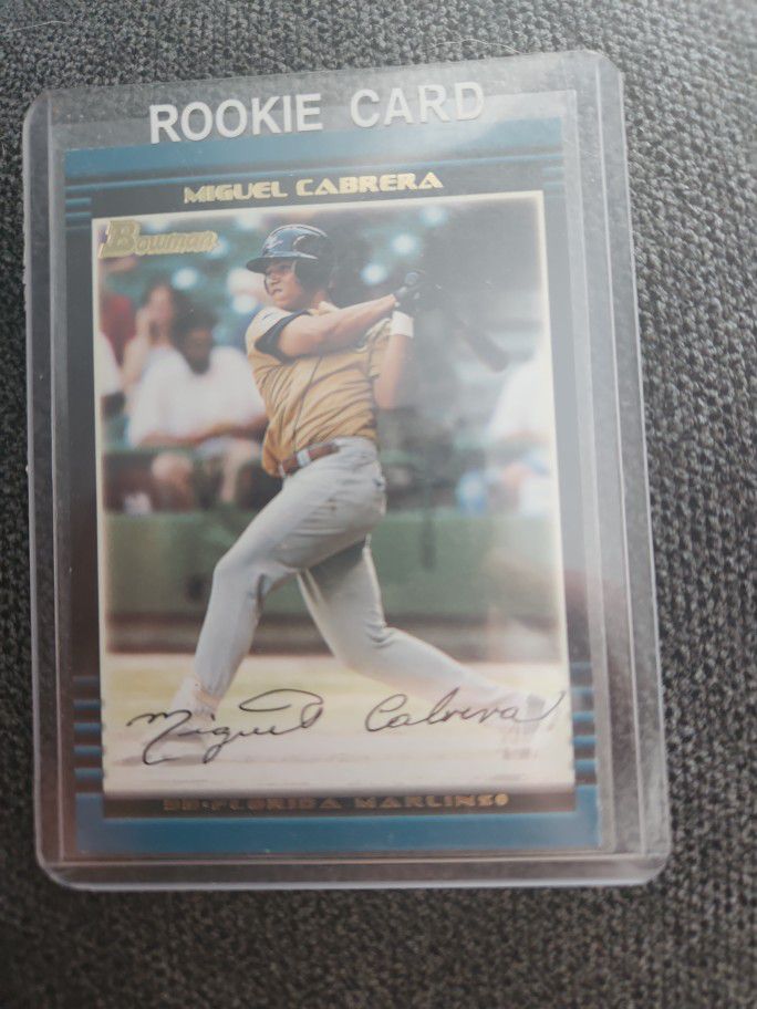 Miguel Cabrera Rookie Card Signed Bowman
