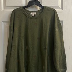 Brand New Ladies Olive Green Sweatshirt Size 2X