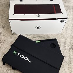xTool Laser Enclosure Bundle – Factory Enclosure + Custom Acrylic Enclosure w/ LED & Exhaust Fan