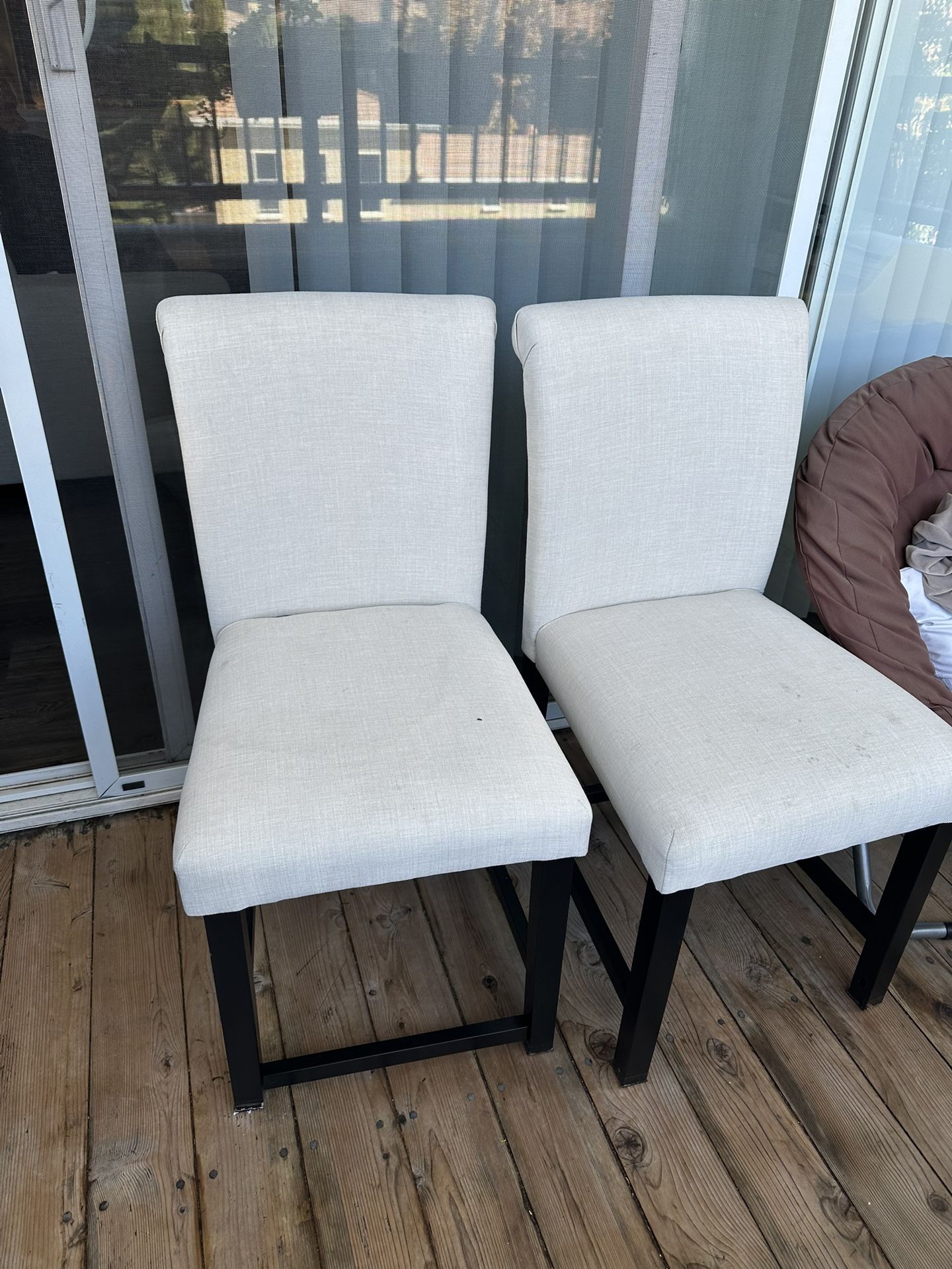 2 Beige chairs - fabric