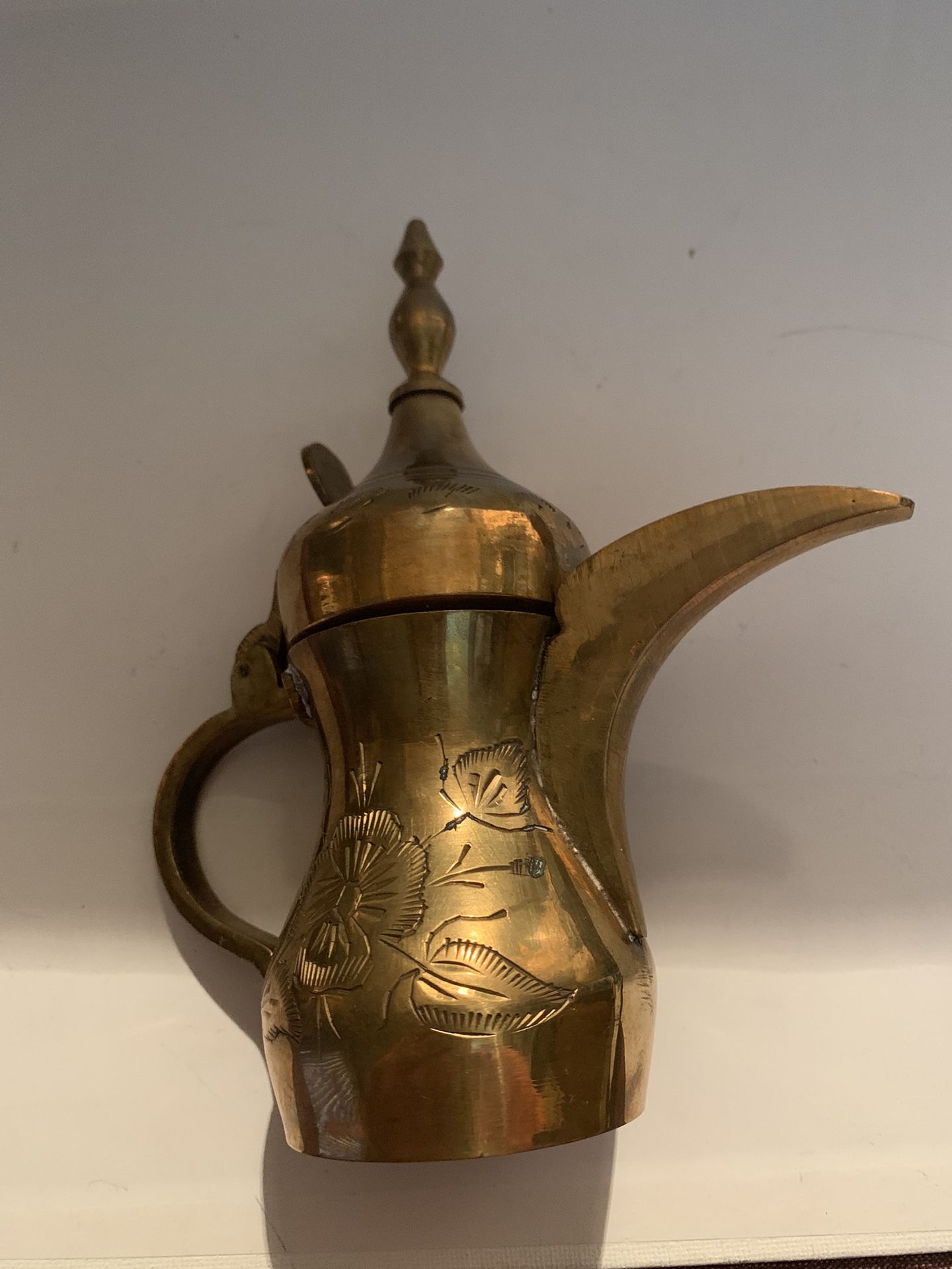 Middle Eastern Dallah Coffee Pot Turkish Arabic Brass Vintage