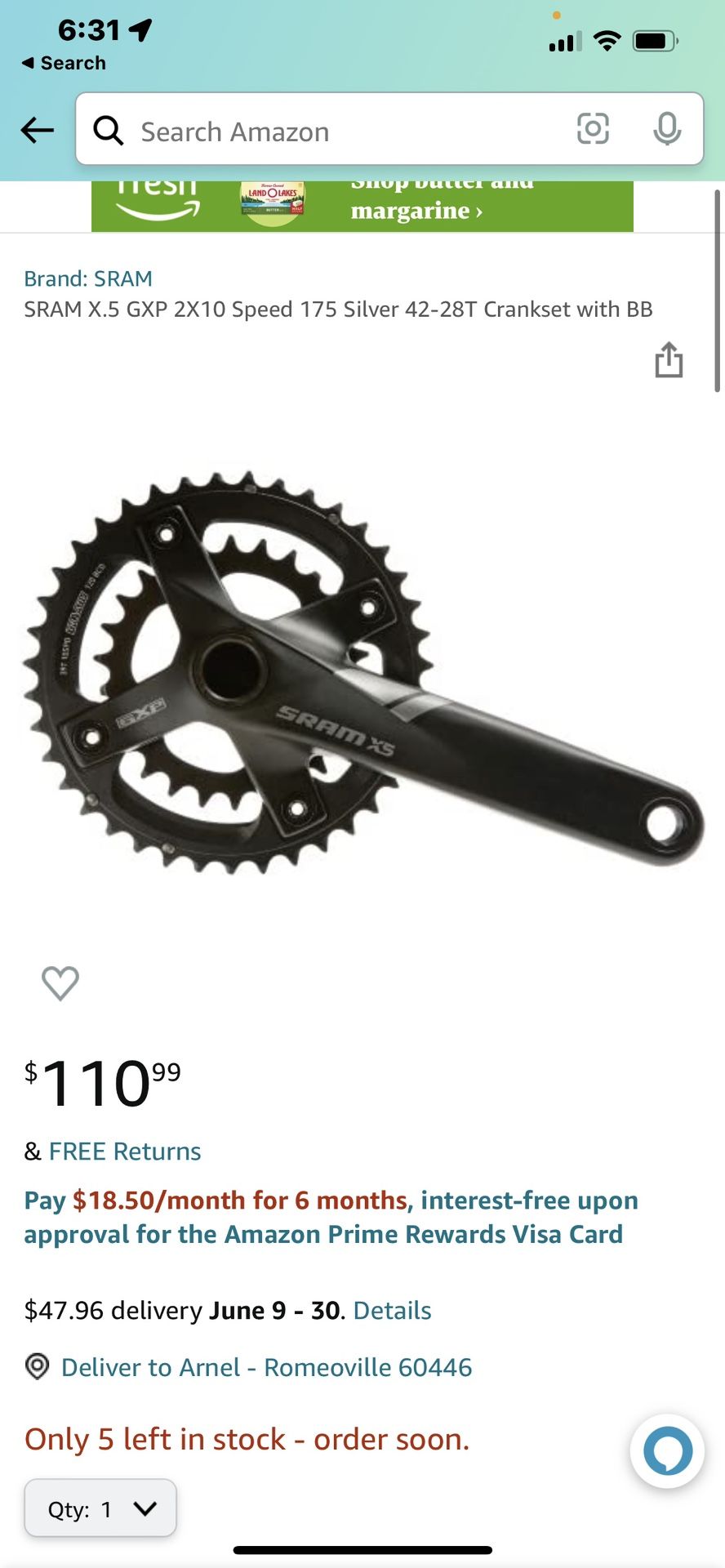 Brand New SRAM Crankset