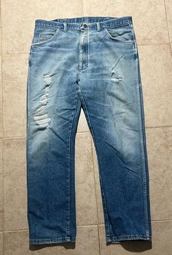Wrangler Light Blue Distressed Relaxed Jeans