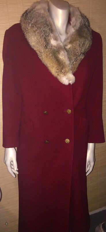 Vintage Forecaster wool /fur coat size 7/8 "nice"