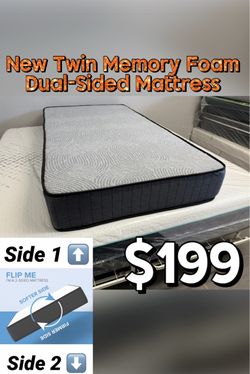 New Twin Memory Foam Dual-Sided Mattress
