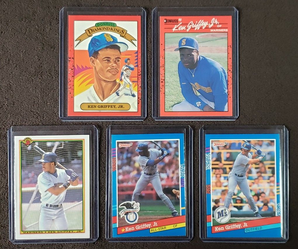 5 Ken Griffey, Jr. Baseball Cards