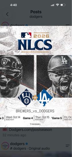 October 16 Dodger ticket