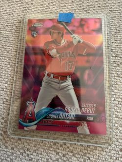 2018 Topps chrome pink refractor Shoehi Ohtani RC refractor, not Kobe, jordan, LeBron, wemby, Flagg, bowman, ssp