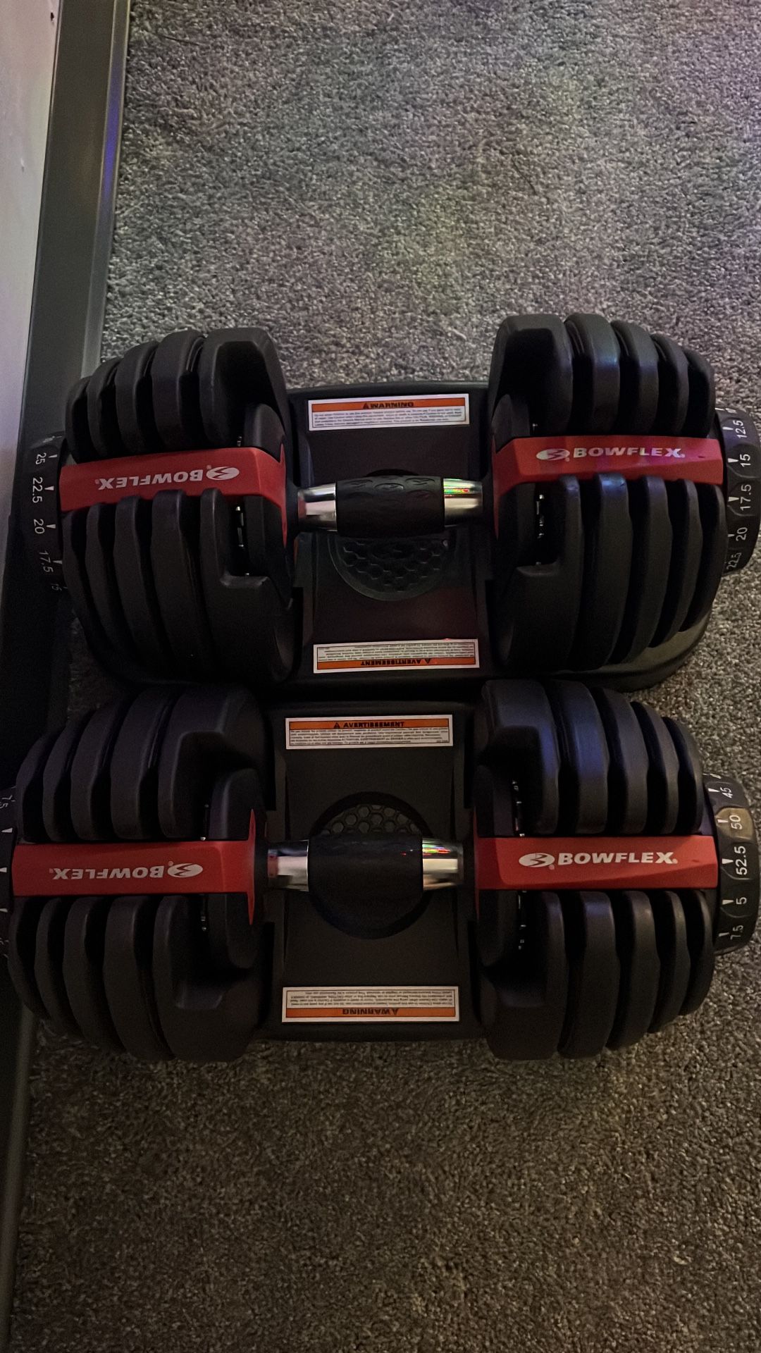 BOWFLEX SELECTTECH DUMBBELL, SINGLE, ADJUSTABLE 5 TO 52.5 LB - BLACK