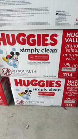 2 unopened boxes of Huggies wipes