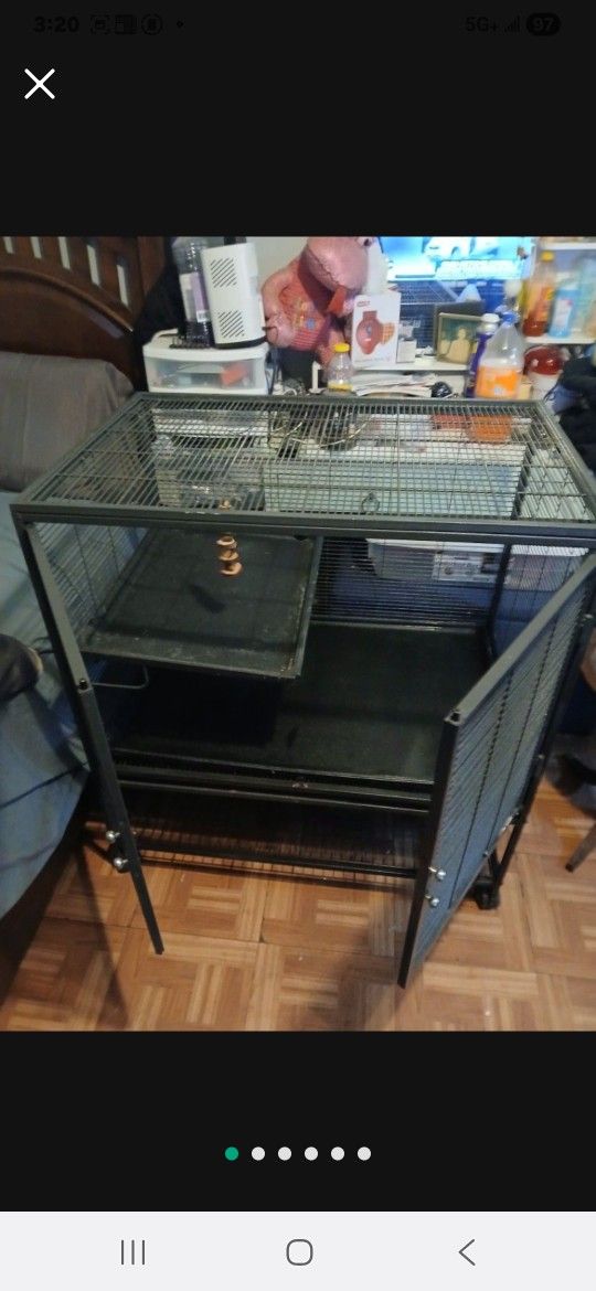 Pet Cage On Rollers - Strong Heavy