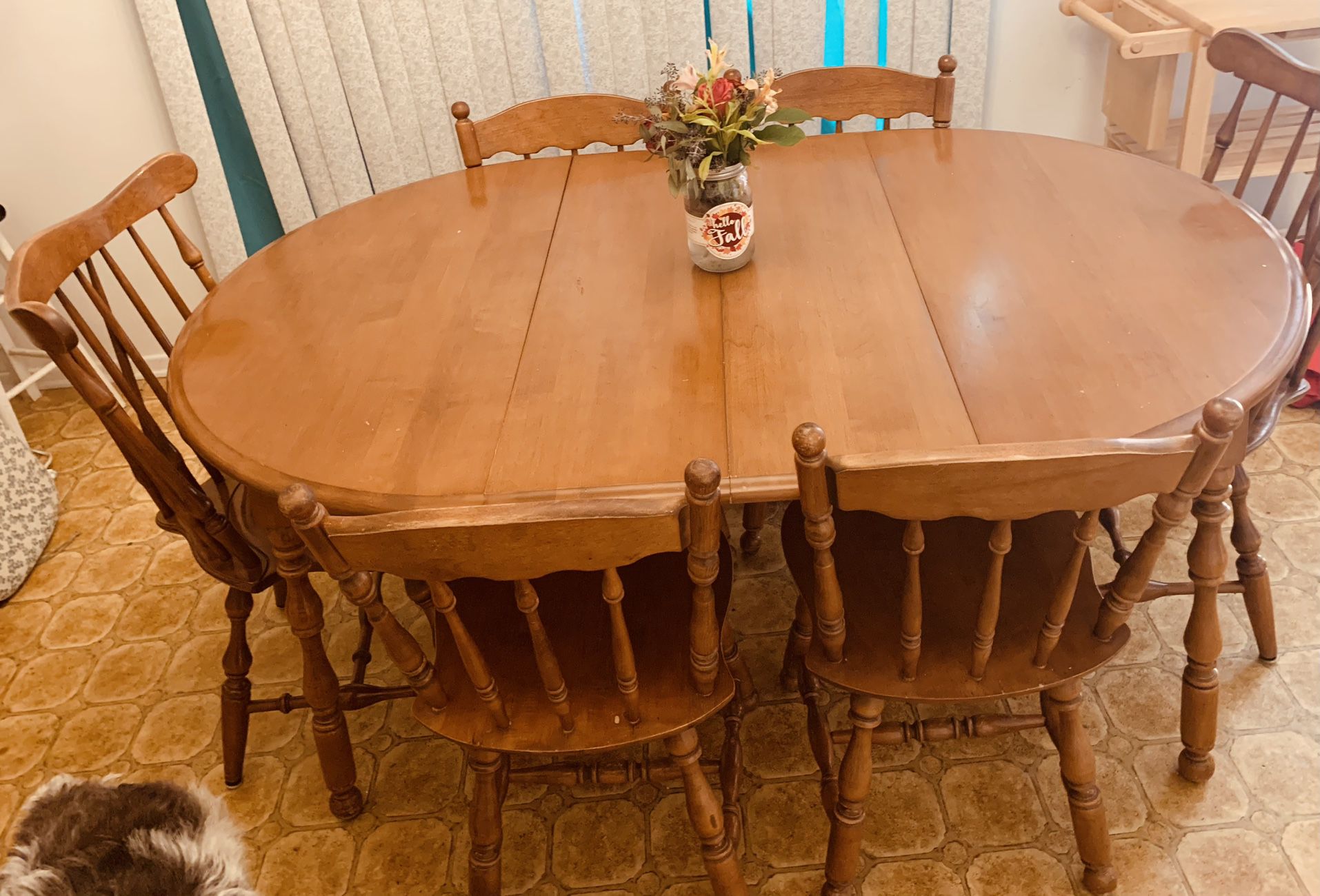 Wooden vintage table & 6 chairs, $100 obo must pick up by 9/23 in 90712. Cash/venmo/Zelle/Apple Pay only.  