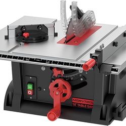 4600RPM Portable Table Saw 10 inch, 15Amp Tablesaw, 90°Cross Cut & 0-45°Cutting, Multifunctional Benchtop with 36T Blade for DIY, Furniture Making, Wo