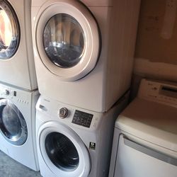 Samsung Front Load Washer And Stackable Gas Dryer Set