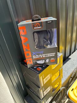 Razor Slim Electronic Ear Muff And Shooting Glass Combo – black