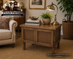 Mission Oak Cabinet End Table | Craftsman Side Table with Storage