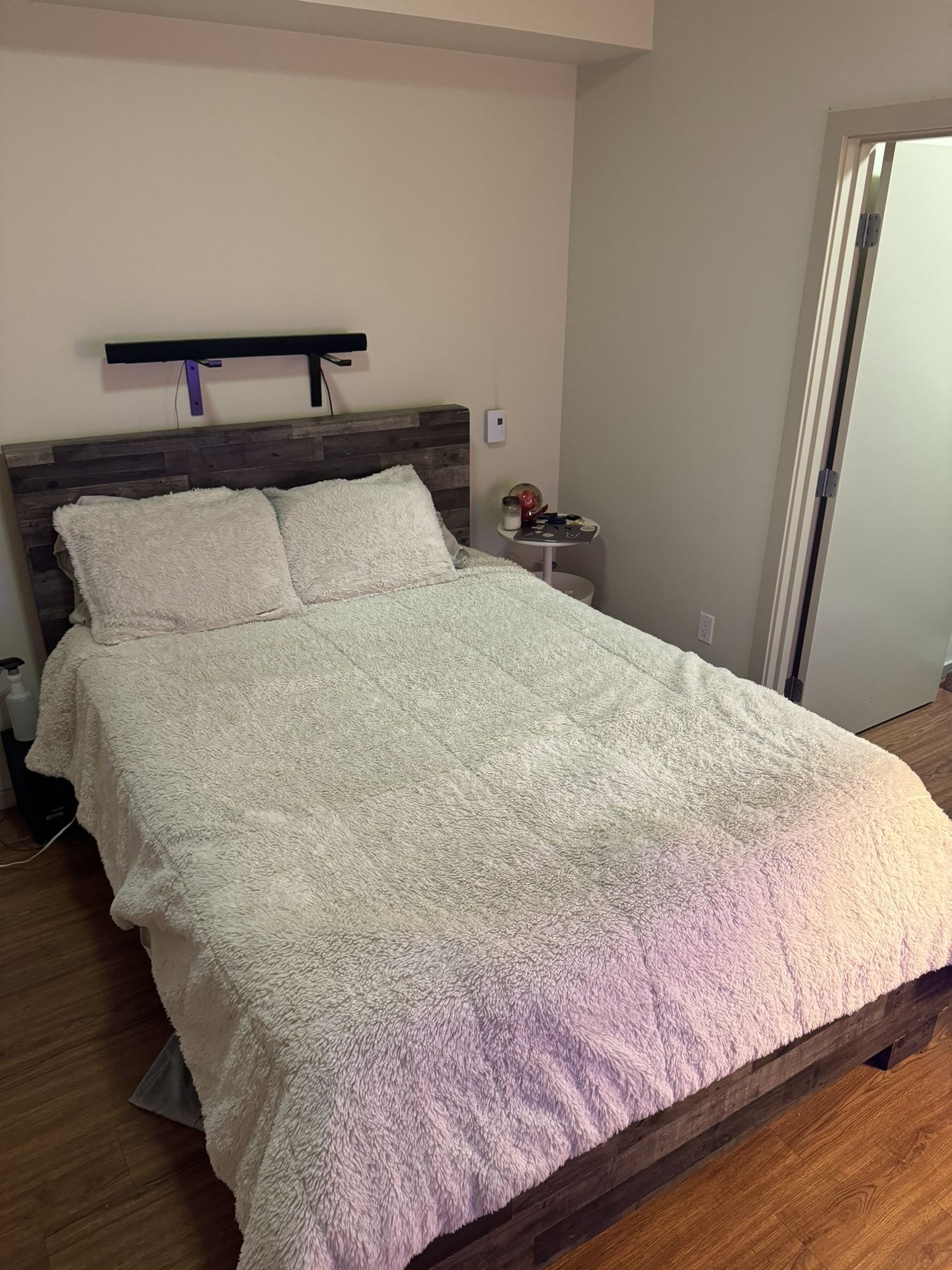 Grey Scale Wood Bed Frame