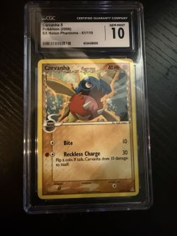 2006 Pokemon EX Holon Phantoms Carvanha δ #61/110 Non-Holo CGC 10