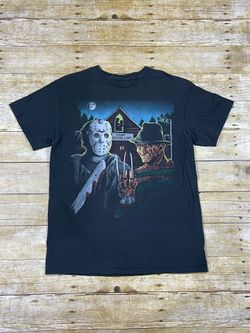 A Nightmare On Elm Street Freddy Jason Camp Crystal Lake T Shirt Black Size M