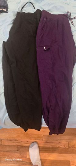 Scrub Pants Lot of 2 Black and Purple