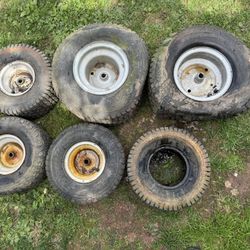 Riding Mower  Wheels. Tires Are Dry Rotted. $25 Takes All