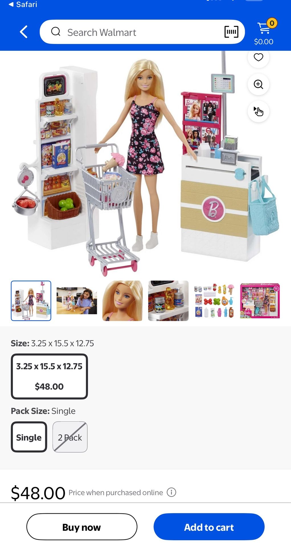 Barbie Doll and Supermarket Playset with 25 Grocery Store and Food-Themed Accessories