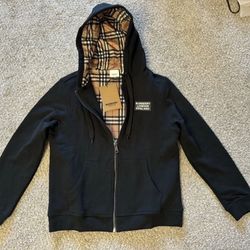 Burberry Hove Mesh Vintage Check Zip Up Hoodie 