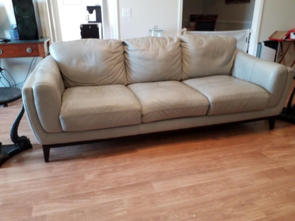 Leather Couch and Two Ottomans