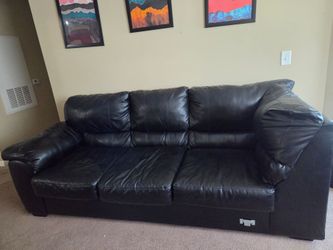 Black Faux Leather Sectional