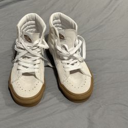 Cream Hi Top Vans 