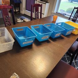 $5 For All The Green Blue Yellow Clear Organization Bins Bin