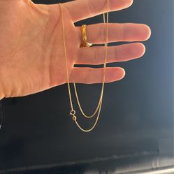 14k 3.5 Grams Gold Chain Made In Italy 24” Inches 