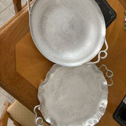 2 Vintage 70+ Yrs. Aluminum All Purpose Tray