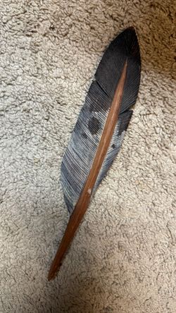 Native American wooden eagle feather